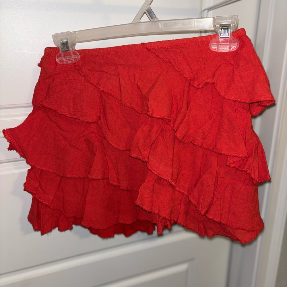 Scarlet Ruffled Mini Skirt